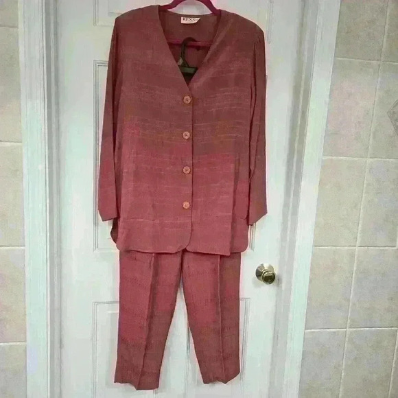 Rexx Ltd Pants - Rexx Ltd New York Women's Coral Set Longsleeve & Pants,Size M